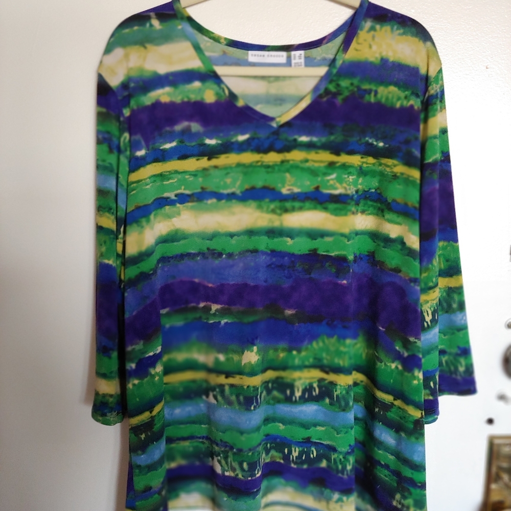 BEAUTIFUL SUSAN GRAVER MULTICOLORED TOP - 3X